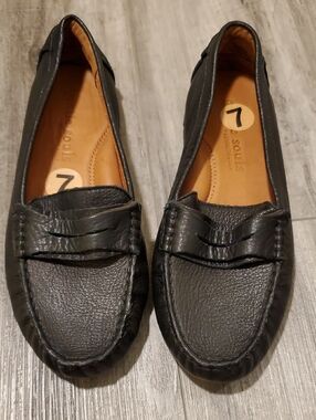 gentle souls Kenneth Cole Black Pebbled Leather  Penny Loafers "Portobello"